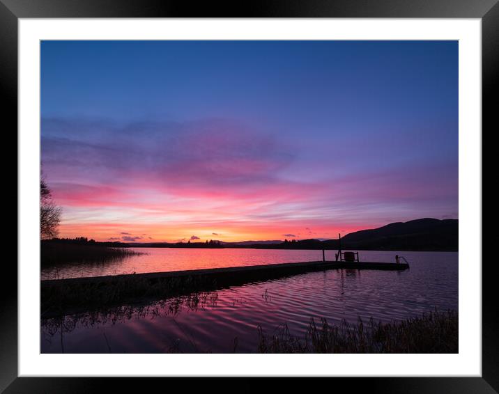 Lake of Menteith Sunset Framed Mounted Print by Tommy Dickson
