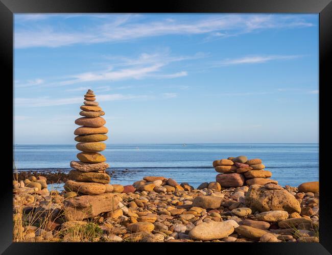 Stone Stack Framed Print by Tommy Dickson