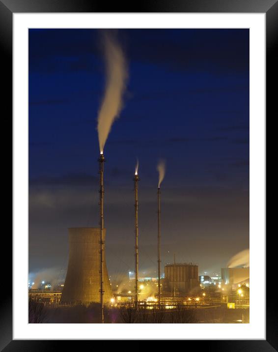 Petrochemical Industry at night. Framed Mounted Print by Tommy Dickson