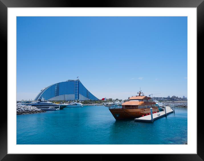Dubai Jumeirah Beach Marina. Framed Mounted Print by Tommy Dickson