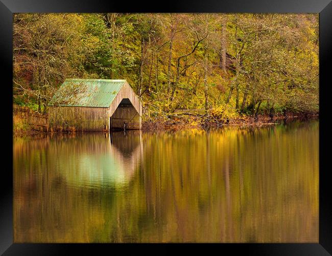Loch Ard Boathouse, The Trossachs. Framed Print by Tommy Dickson
