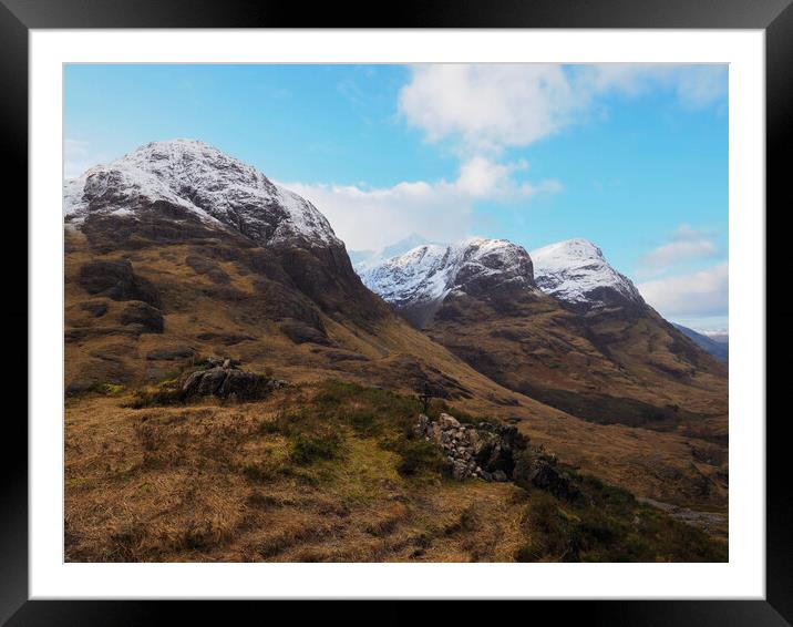 Three Sisters, Glen Coe. Framed Mounted Print by Tommy Dickson