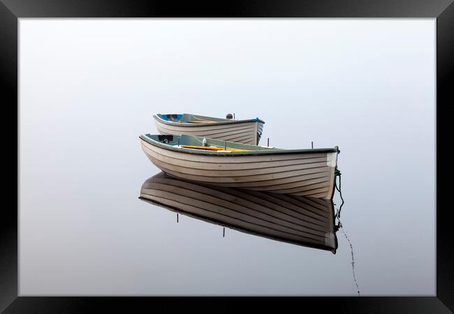 Tranquil Reflections of Boats Framed Print by Tommy Dickson