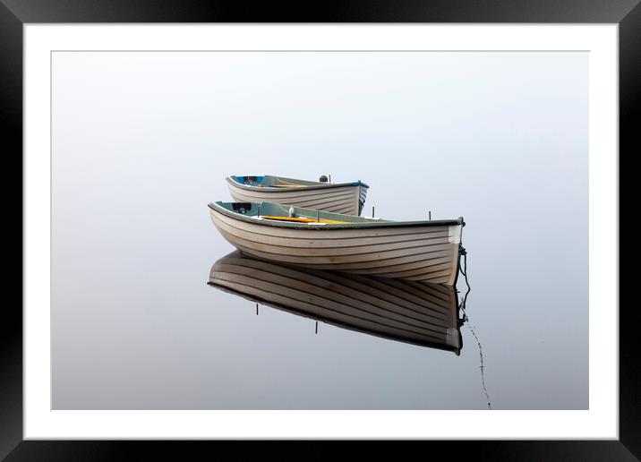 Tranquil Reflections of Boats Framed Mounted Print by Tommy Dickson