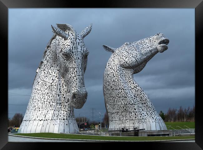 The Kelpies, Falkirk. Framed Print by Tommy Dickson