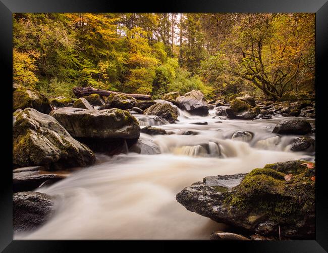 Autumn on the River Braan, Birnam. Framed Print by Tommy Dickson