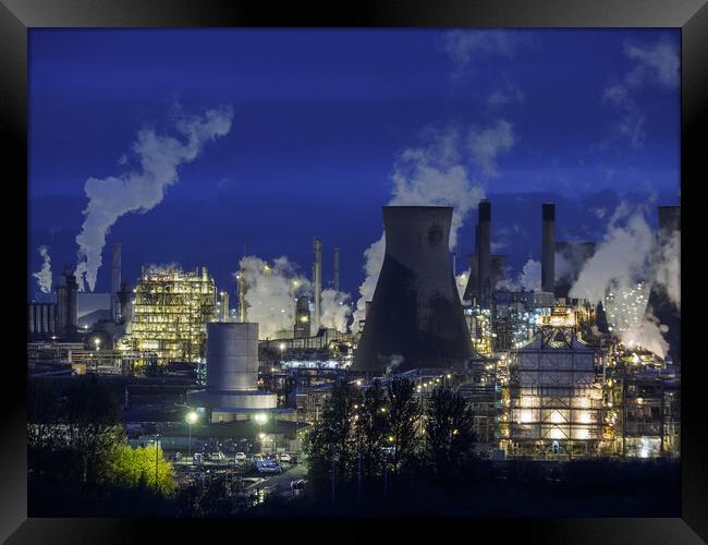 Industrial Night. Framed Print by Tommy Dickson