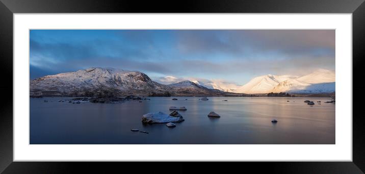 Lochan na h-achlaise Winter Panoramic Framed Mounted Print by Tommy Dickson