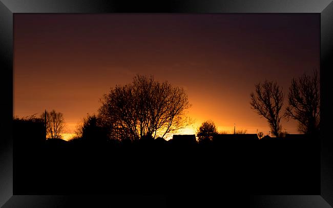 Sunset Silhouette Framed Print by Darren Eves