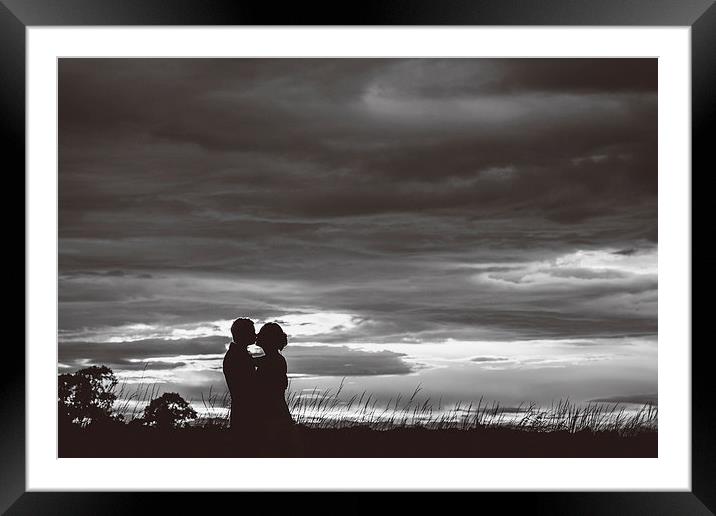 Young loves embrace Framed Mounted Print by Rhys Parker