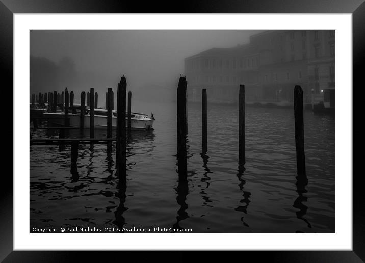 Venice in the fog Framed Mounted Print by Paul Nicholas