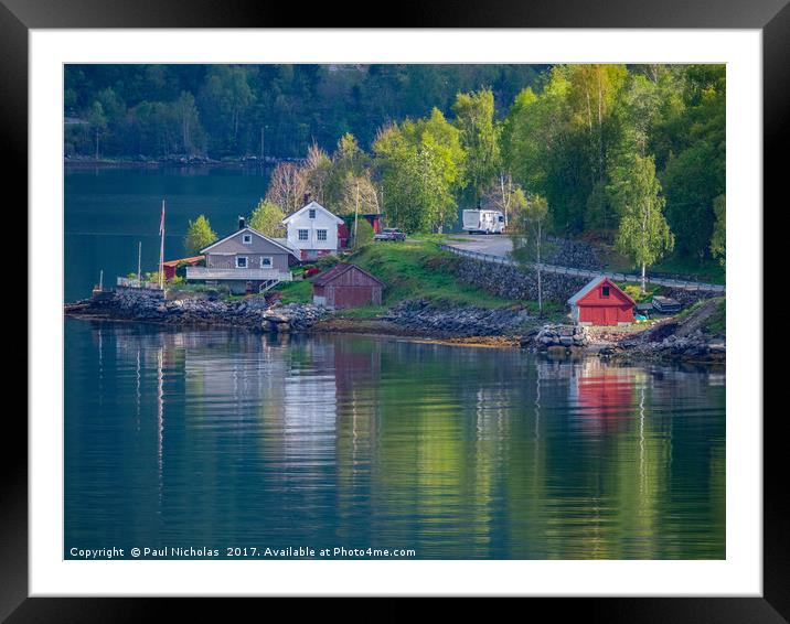 Olden in Norway on the Innvikfjorden Framed Mounted Print by Paul Nicholas