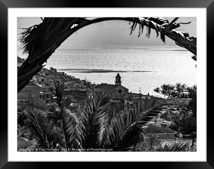 View of church in Funchal Framed Mounted Print by Paul Nicholas