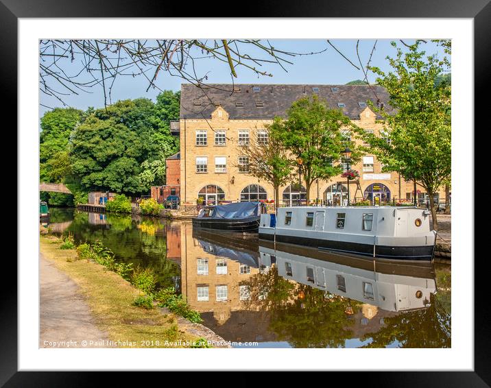 Hebden Bridge canal Framed Mounted Print by Paul Nicholas