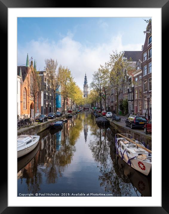 Amsterdam reflections Framed Mounted Print by Paul Nicholas