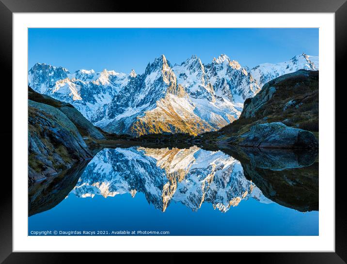 Chamonix-Mont-Blanc mountain reflections Framed Mounted Print by Daugirdas Racys