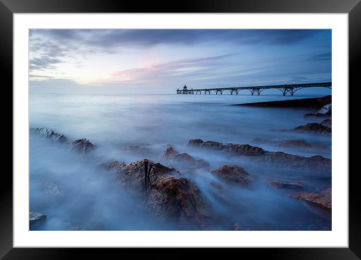 Clevedon pier, UK, evening Framed Mounted Print by Daugirdas Racys