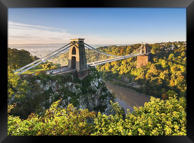 Clifton bridge, Bristol, UK, morning Framed Print by Daugirdas Racys