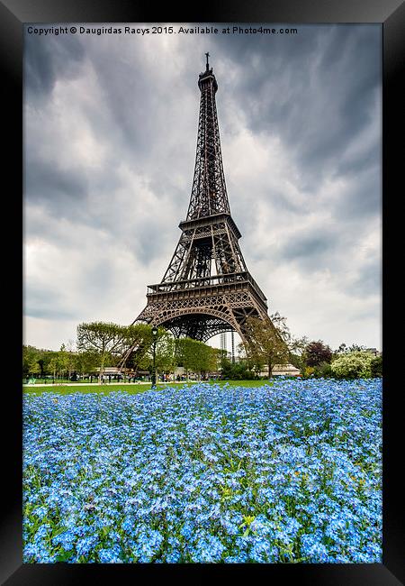 Stormy Eiffel tower, Paris Framed Print by Daugirdas Racys