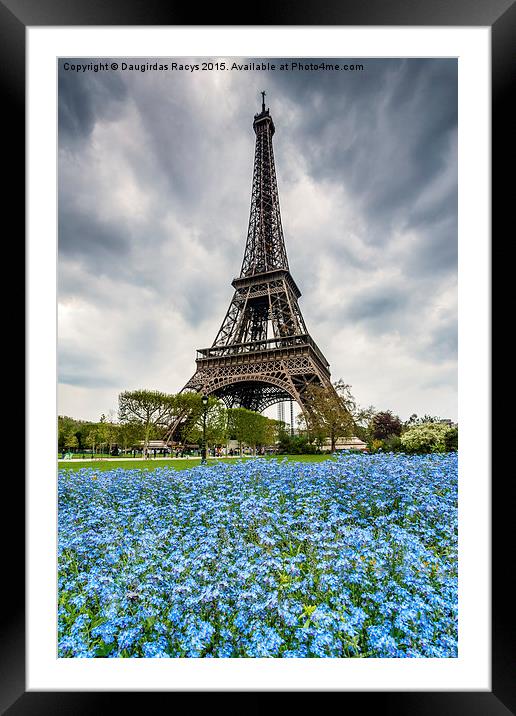 Stormy Eiffel tower, Paris Framed Mounted Print by Daugirdas Racys