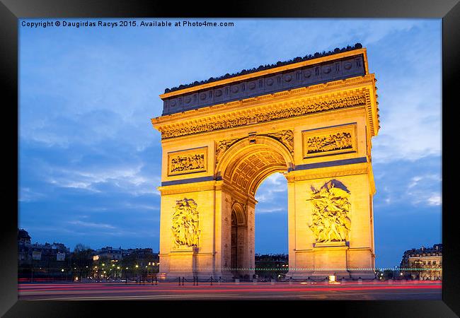 Arc de Triomphe, Paris - a roundabout with a diffe Framed Print by Daugirdas Racys