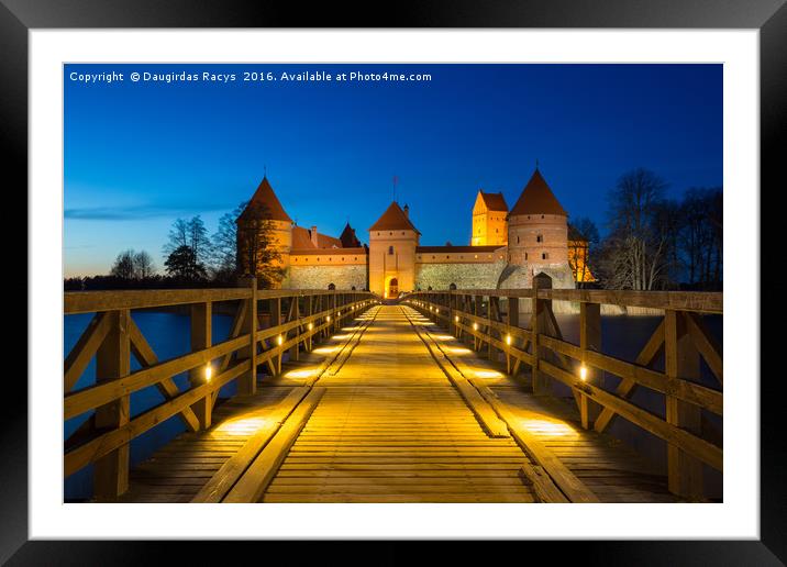 Blue hour at Trakai castle, Lithuania Framed Mounted Print by Daugirdas Racys