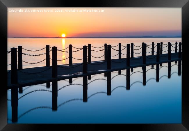 Sunset in Weston-Super-Mare Framed Print by Daugirdas Racys