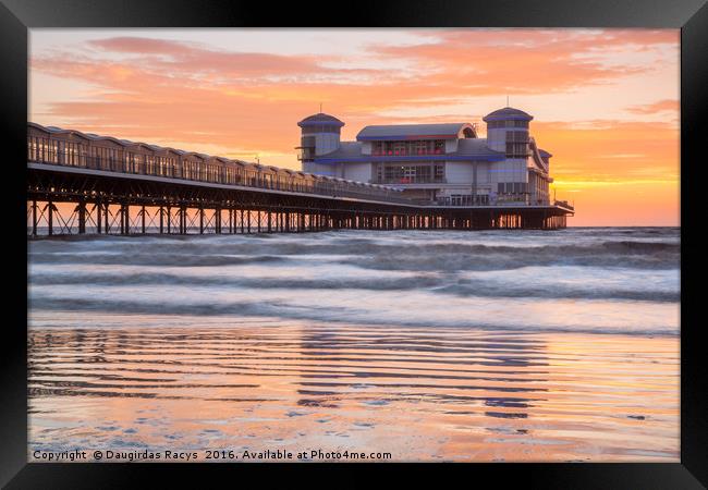 The Grand Pier, Weston-Super-Mare at Sunset Framed Print by Daugirdas Racys