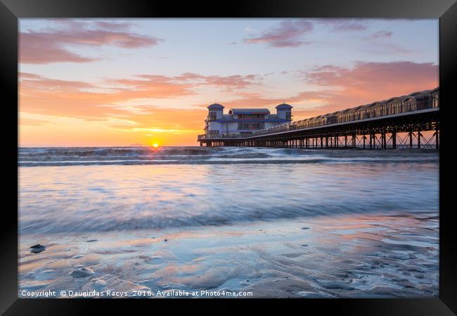 Colourful sunset at The Grand Pier, Weston-Super-M Framed Print by Daugirdas Racys