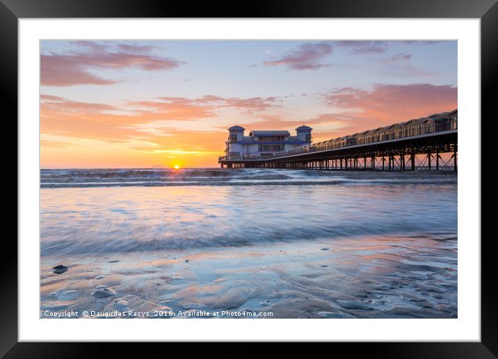 Colourful sunset at The Grand Pier, Weston-Super-M Framed Mounted Print by Daugirdas Racys