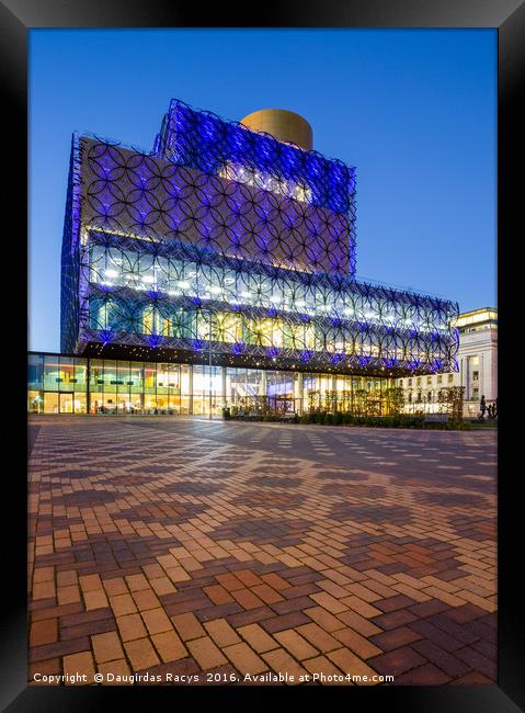 Birmingham City Library at the blue hour Framed Print by Daugirdas Racys