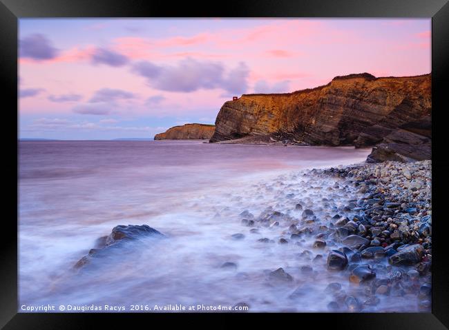 Kilve Bay Sunset Framed Print by Daugirdas Racys