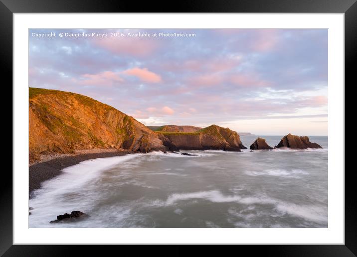 Hartland Quay Sunset Framed Mounted Print by Daugirdas Racys