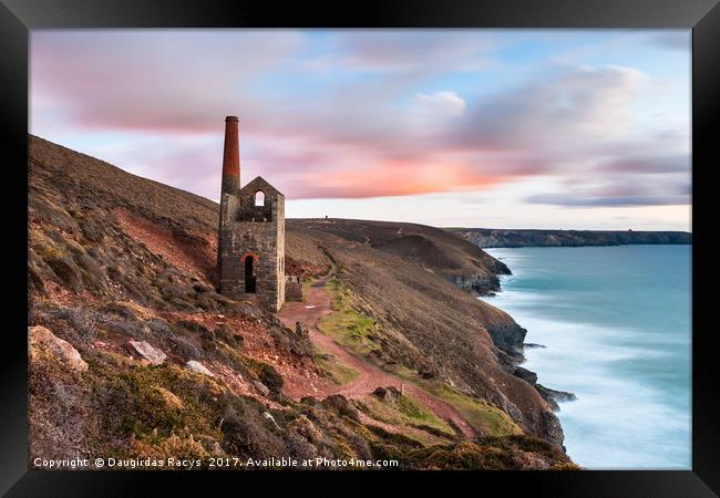 Wheal Coates - Cornish Tin-dustry at dusk Framed Print by Daugirdas Racys