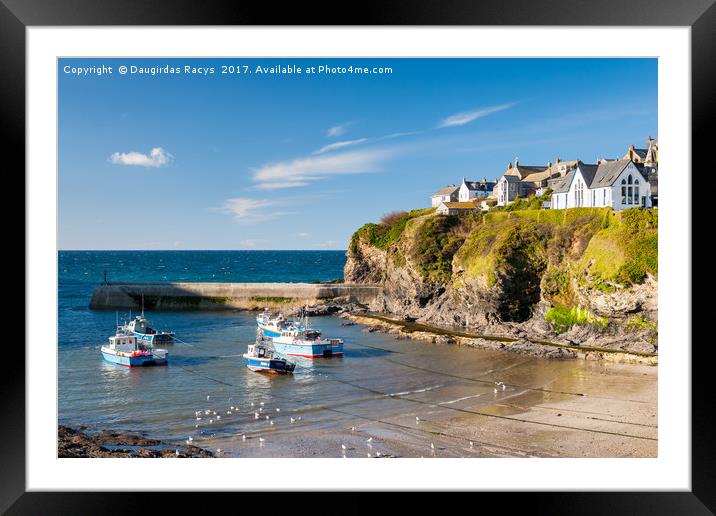 Port Isaac harbour, Cornwall Framed Mounted Print by Daugirdas Racys