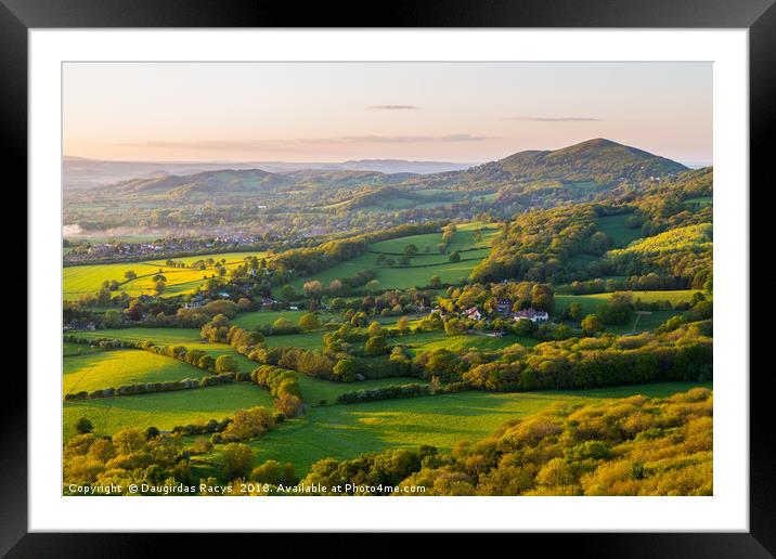 Worcestershire beacon and the rolling hills at the Framed Mounted Print by Daugirdas Racys
