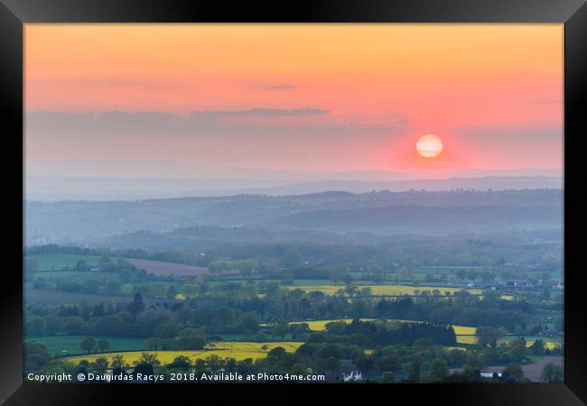 Herefordshire sunset Framed Print by Daugirdas Racys