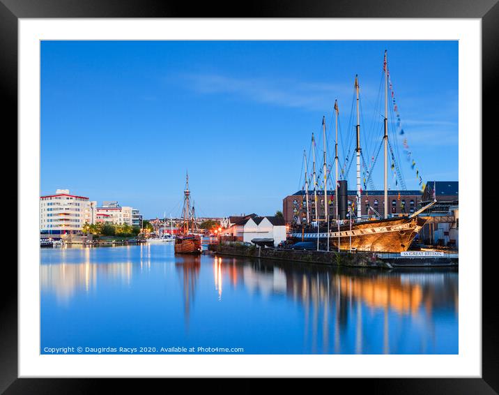 SS Great Britain in Bristol Harbour at night (4:3) Framed Mounted Print by Daugirdas Racys