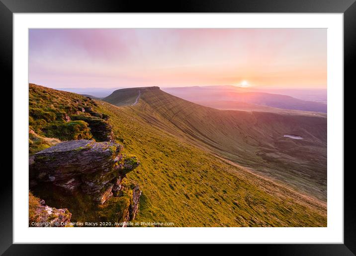 Sunset from Pen-Y-Fan, Brecon Beacons, Wales Framed Mounted Print by Daugirdas Racys