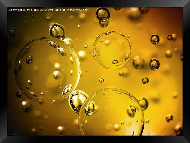 golden bubbles Framed Print by jay clarke