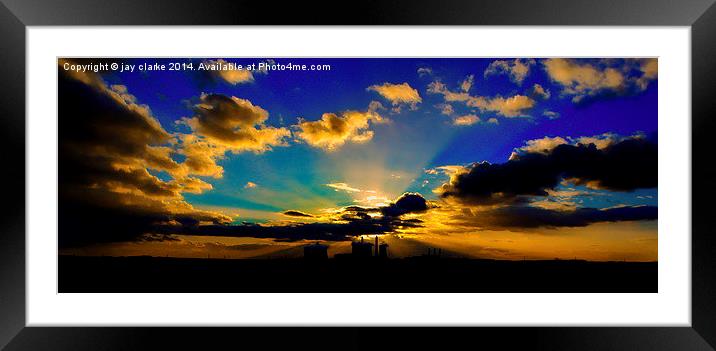 sunset power Framed Mounted Print by jay clarke