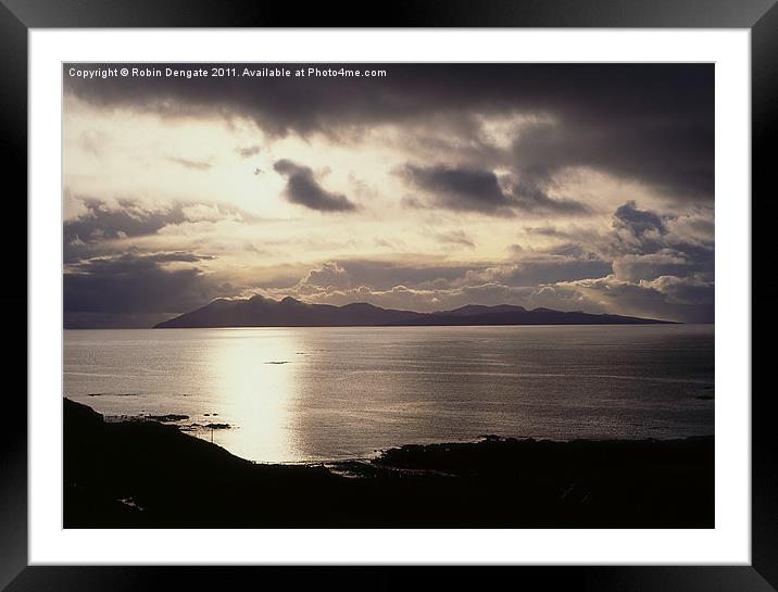 Sunset, Isle of Rhum, Scotland Framed Mounted Print by Robin Dengate