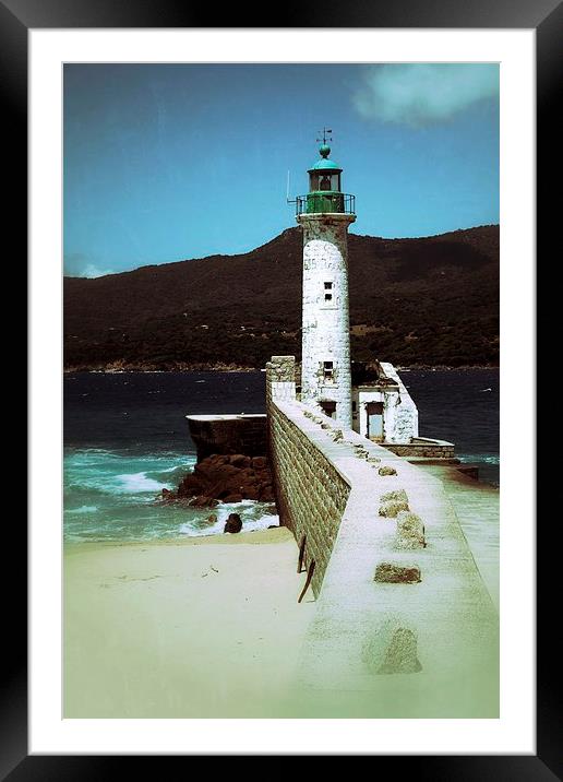 Propriano Lighthouse Sicily Framed Mounted Print by James Meacock
