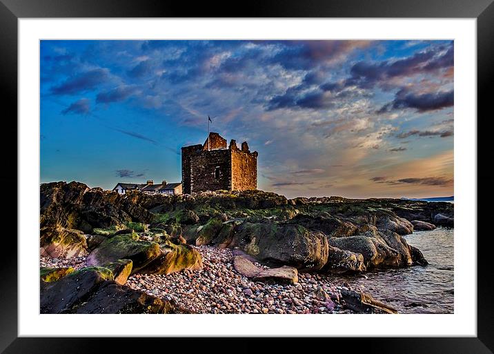 Portencross castle. Ayrshire Framed Mounted Print by carolann walker