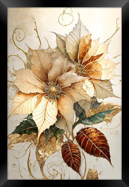 Golden Poinsettias 04 Framed Print by Amanda Moore
