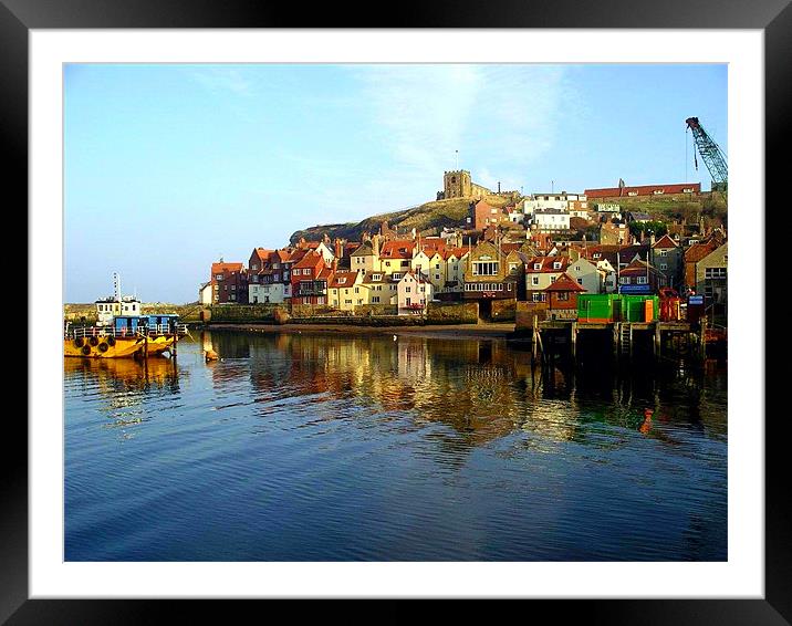 Whitby Quayside Framed Mounted Print by Amanda Moore