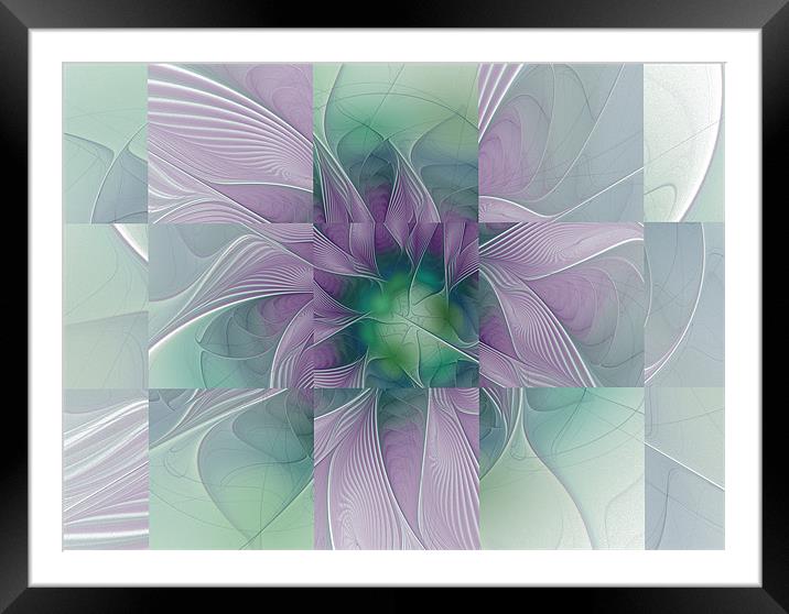 Tiled in Lilac and Green Framed Mounted Print by Amanda Moore