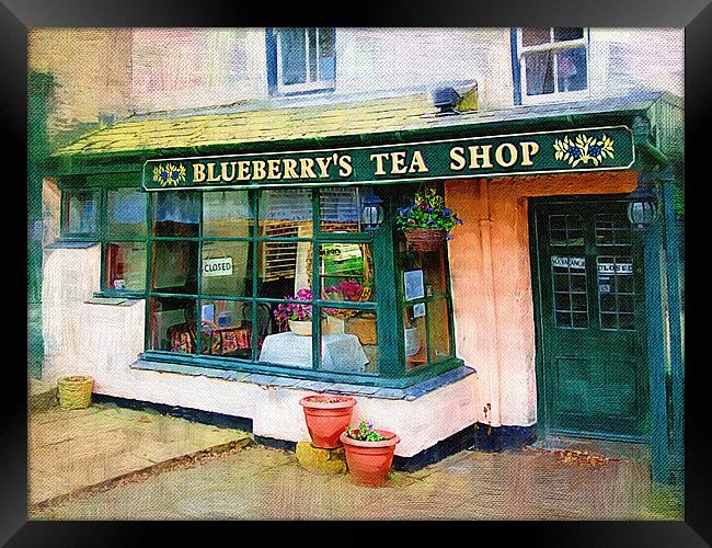 Blueberry's Teashop, Alston Framed Print by Amanda Moore