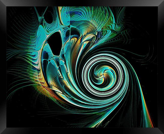 AquaSpiral Framed Print by Amanda Moore