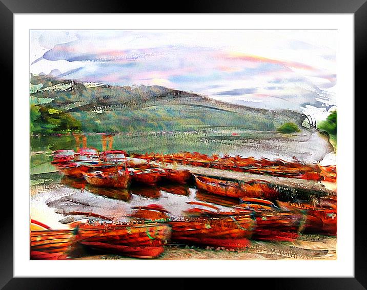 Boats on Windermere Framed Mounted Print by Amanda Moore